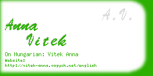 anna vitek business card